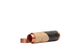 Pure Copper Water <b>Bottle</b> - Designer Dual-Tone Geometric Print 1000ml <b>Flask</b> - Natural Detox & Immunity Booster - Product Image 3