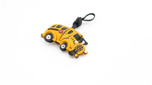 Leather Hand-Stitched Wax Thread Bus Pendant <b>Accessory</b> - Product Image 5