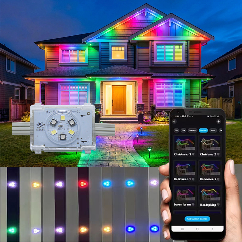 48V IP68 Waterproof Outdoor Jellyfish Holiday Christmas Lights UCS2904 Rgbic Permanent Pixel Point Light