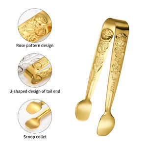Stainless Steel <strong>Mini</strong> <strong>Serving</strong> <strong>Tongs</strong> Rose Sugar Spoon Sugar Ice <strong>Tongs</strong> Sugar Cubes <strong>Tongs</strong> - Product Image 3