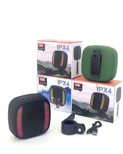 Enceinte Bluetooth sans fil carrée étanche IPX4 avec lumière RGB pour le cyclisme et les sports en extérieur, mini subwoofer portable TF - Product Image 5