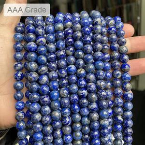 סיטוני כחול אמיתי באיכות גבוהה lapis lazuli lazuli עבור חרוז מאלה עושה 4 מ "מ 6 מ" מ 8 מ "מ 10 מ" מ, אורך 38 ס "מ, 15" - Product Image 2