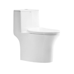 Inodoro de Cerámica Moderno de Una Pieza con Doble Descarga de Arrow Factory, Sifónico, con Trampa en S, Montaje en Suelo, Superficie Esmaltada Autolimpiable, PP Suave - Product Image 4