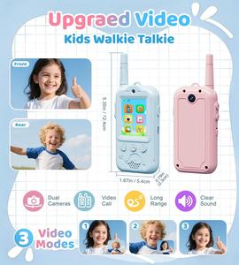 Walkie Talkies con Video para Niños, Paquete de 2, Recargables, con <span class=keywords><strong>Chat</strong></span> de Video en Tiempo Real, Pantalla de 2.0'', Intercomunicador de Voz - Product Image 2
