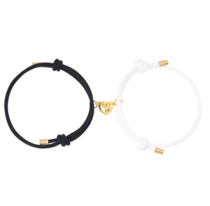 フェンディジュエリーバレンタインデー<span class=keywords><strong>2pcs</strong></span>ゴールドハートマグネットアトラクションカップルブレスレット友情愛好家ギフト - Product Image 2