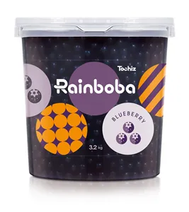 Penjualan terlaris 3.2Kg rasa yang baik rasa Blueberry Popping Boba bola jus buah siap untuk makan