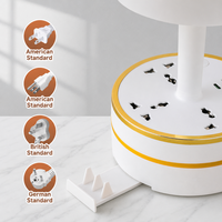 Nouvelle multiprise avec prises standard US, UK et européennes, lampe de bureau protectrice pour les yeux avec USB et multiprise rétractable