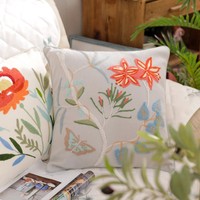 Großhandel Quadratische Stickerei-Stoffe Sofakissenbezug im Landhausstil Kissenbezüge