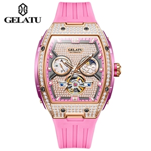 Envío Directo GELATU Reloj de Mujer Mecánico Automático de Lujo, Alta Calidad, Resistente al Agua, Esfera Luminosa con Diamantes, Elegante Tourbillon - Product Image 1