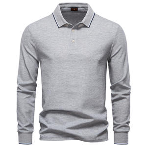 Camisa <span class=keywords><strong>Polo</strong></span> de Manga Larga para Hombre, Nueva Colección Primavera-Otoño, Tejido Transpirable de Alta Calidad, Cuello Solapa, Color Sólido, Estilo Casual - Product Image 5