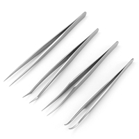 Pince à épiler professionnelle WELLFLYER ET-100 pour greffage de cils, avec clip doré sablé, pour pose de faux cils et recourbe-cils