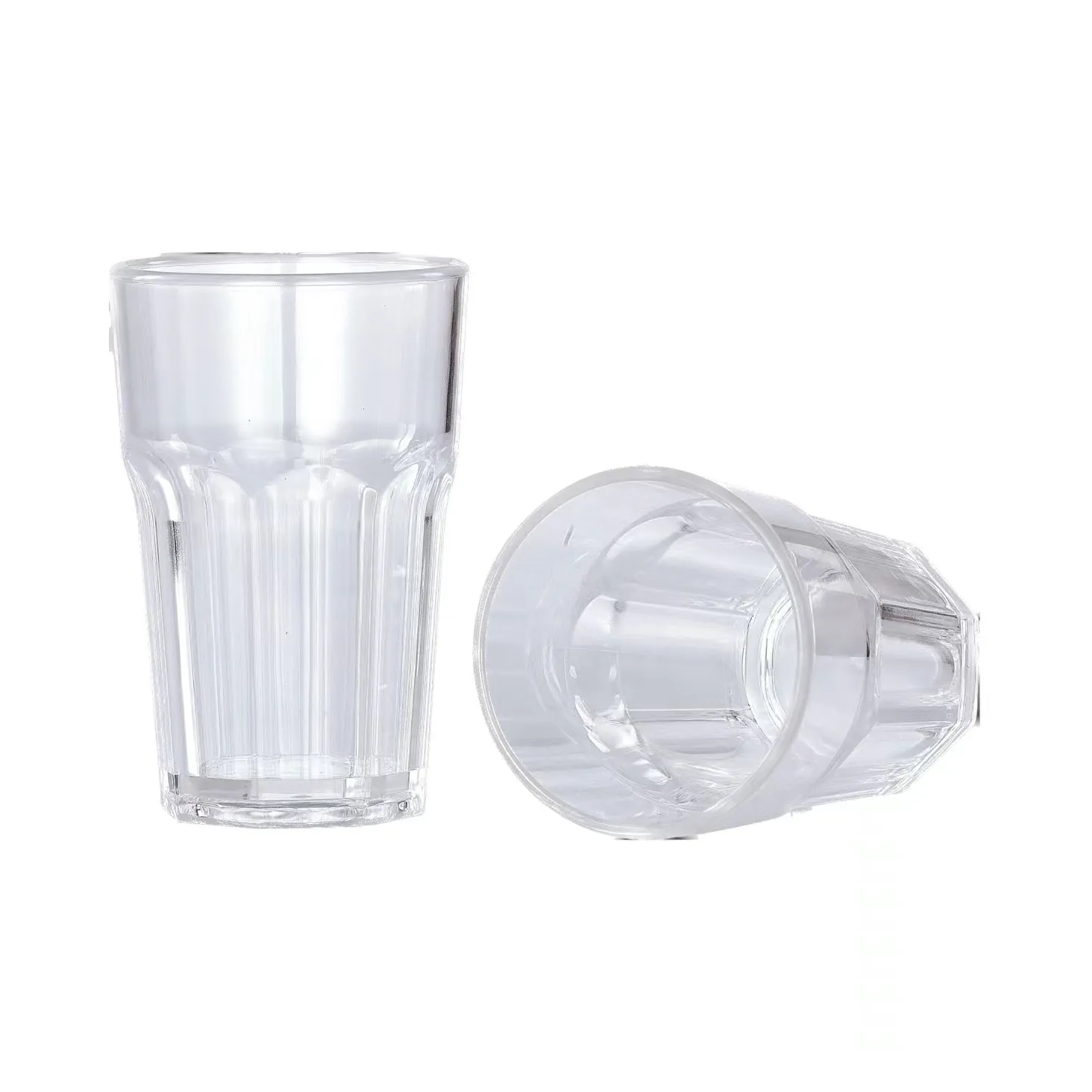 Unbreakable High Octagon Cup Wholesale PS Plastic Shot Glasses Popular Whiskey Acrylic Cup Drinkware