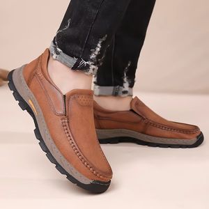 Nouvelles Chaussures Habillées en Cuir à Lacets de Haute Qualité pour Hommes, Modèle Slip-on, en Cuir Véritable, Marque de Luxe Italienne 2025, Formelles, avec Semelle en EVA et Maille Respirante - Product Image 2