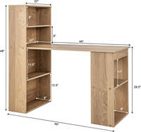 Bureau d'ordinateur moderne avec étagères de rangement et support pour unité centrale, poste de travail compact pour bureau à domicile, gain de place