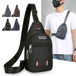 Men's Chest Bag Oxford Cloth Multi Functional Lightweight Casual Crossbody Bag For Everyday Use Gray Brown Black Dark Blue - Product Image 2