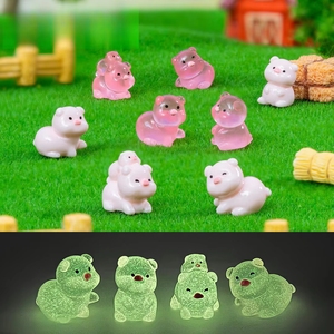 <span class=keywords><strong>Petit</strong></span> cochon lumineux mignon de dessin animé Weij, décoratif, pour micro-paysage, mini-voiture, bureau, petits ornements - Product Image 1