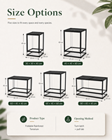 Terrarium pliable de luxe moderne en verre pour reptiles avec design respirant, construction durable, plateau et boîte en plastique