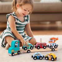 Bloques de Tren Magnéticos de Madera Pulida Seguros para Niños, Juego de Construcción Magnética para Niños y Niñas, Kits de Aprendizaje Preescolar
