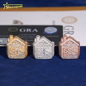 Mode Hip Hop Style <span class=keywords><strong>Maison</strong></span> Conception Glacé Hommes Bague En Argent Sterling 925 VVS Moissanite Bijoux Personnalisé Diamant <span class=keywords><strong>Maison</strong></span> Anneaux - Product Image 3