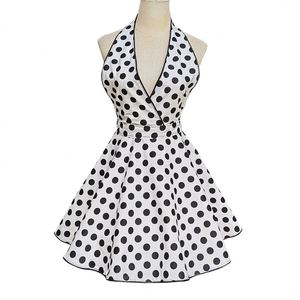 Tablier en coton rétro à pois durable, réutilisable et lavable, pour cuisine, maison, hôtel, travail, pour femmes de chambre ou adultes - Product Image 2