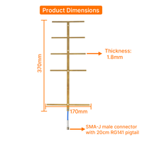 Antenne Yagi directionnelle rectangulaire à gain élevé 7dBi 840-930MHz, intégrée, 50W, 868MHz, 915MHz, LoRa RFID, en métal nu