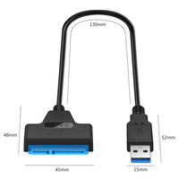Cable convertidor externo de 20cm USB 3,0 a SATA de 22 pines para adaptador de disco duro SATA SDD HDD de 2,5 "Cable Usb 3,0 a Sata 3
