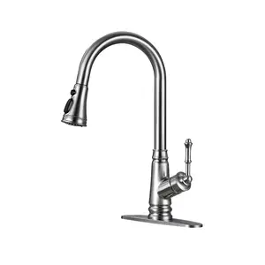 Wras low lead brass pull out 360 rotating faucet kitchen faucet