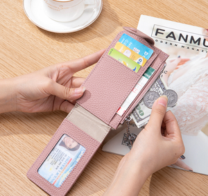 Portefeuille multi-cartes pratique et polyvalent, nouveau modèle 2025, cuir pleine fleur, portefeuille fin pour femme, design de niche, mini poche à monnaie, couleur unie - Product Image 4