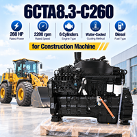 Moteur diesel industriel fiable SCDC Cums 6CTA8.3-C260 2200 tr/min 4 temps 6 cylindres pour chargeuse sur pneus de machines de construction