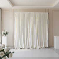 OUGE Rideau de fond de scène en soie de lait 10x20 pieds, couleur personnalisée, grand drapé en tissu sans couture pour la décoration de scène, de table d'honneur et de fête