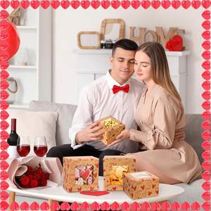 Boîtes à biscuits en kraft avec fenêtre en forme de cœur pour la Saint-Valentin, contenants pour cupcakes, pour bonbons, pâtisseries, emballages, fournitures pour fêtes de mariage - Product Image 3