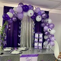 Kit de 60 Globos de Látex de 12 Pulgadas, Color Morado y Blanco, con Confeti, para Fiestas