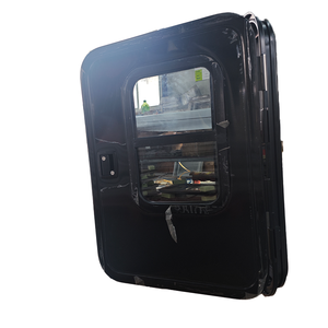 China hizo 700x1000mm toda la <span class=keywords><strong>puerta</strong></span> negra del remolque de la lágrima con la ventana deslizante vertical para Camper Van Modify Cars - Product Image 3