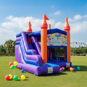 Château gonflable de qualité commerciale avec toboggan en PVC personnalisable <span class=keywords><strong>pour</strong></span> enfants, idéal <span class=keywords><strong>pour</strong></span> les locations de fêtes d'<span class=keywords><strong>anniversaire</strong></span> - Product Image 2
