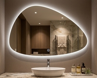 Miroir de salle de bain intelligent à LED, miroir de maquillage rétroéclairé avec capteur tactile, 3 couleurs réglables, anti-buée, pour hôtel, maison, OEM