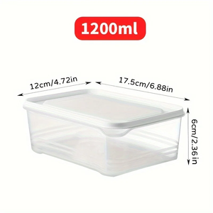 Caja de almacenamiento para refrigerador de 1200 ml/40,58 oz, caja de almacenamiento de alimentos reutilizable de material respetuoso con el medio ambiente, caja crujiente sellada - Product Image 6