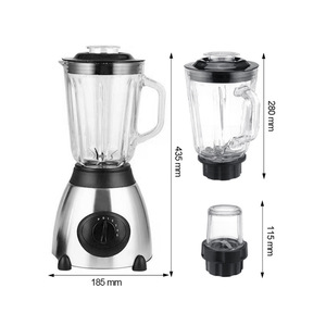 เครื่องปั่นแบบสองถ้วยพร้อมเครื่องบด 1500 มล. เครื่องปั่นน้ำผลไม้ไฟฟ้าสแตนเลส 18000 รอบต่อนาที 220V ปลั๊ก EU UK - Product Image 4