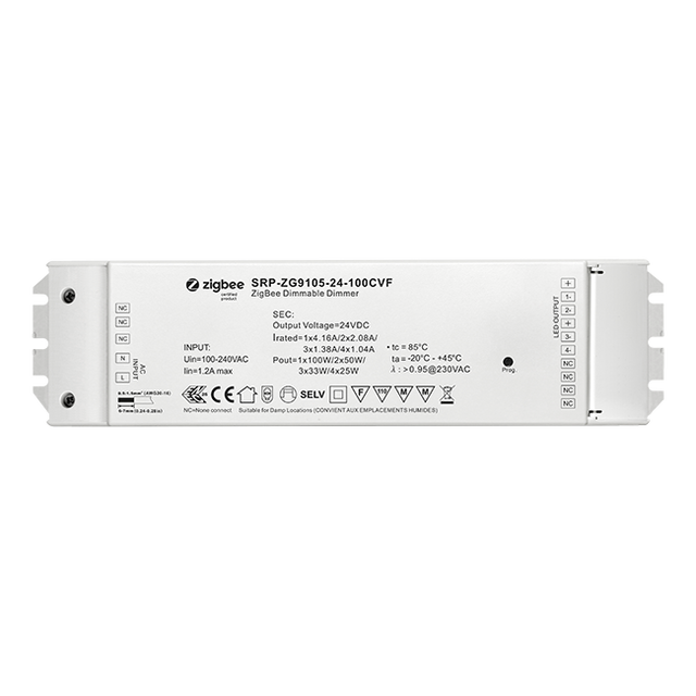 24V 4CH Zigbee LED Dimmer Driver 100W CV RGBW Smart Lighting Controller Compatible Tuya Zigbee System