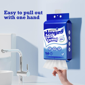 Removedor de maquillaje sin pelusa de etiqueta privada <span class=keywords><strong>Toallitas</strong></span> <span class=keywords><strong>secas</strong></span> Toalla facial desechable para colgar Tejido de algodón de limpieza facial - Product Image 2