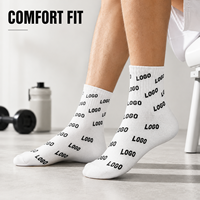 Chaussettes de sport jacquard intégral haut de gamme OEM ODM avec logo personnalisé, respirantes, durables, tricot doux, faible MOQ, fournisseur d'usine