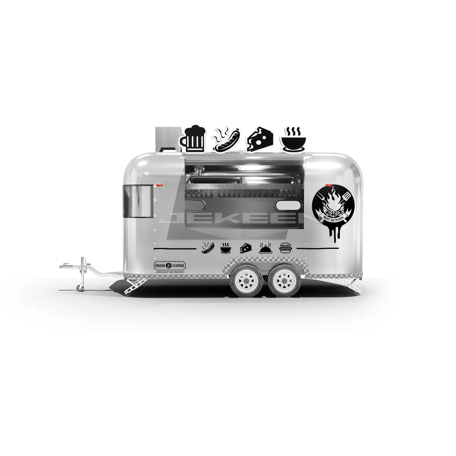 Laikequeen — remorque de camion alimentaire, en acier inoxydable, de haute qualité, mobile, pour nourriture, personnalisé, support de Scott