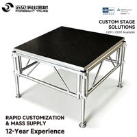 Plateforme DJ portable d'extérieur de haute qualité Foresight pour EN AW 6082-T6 avec hauteur de podium de 0,1m à 1,2m, garantie de 2 ans