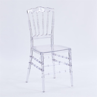 Chaise de bar moderne Chiavari transparente pour hôtels, banquets, salons, écoles, résine transparente avec fer PC-Commerce de gros