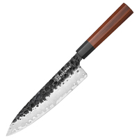 Couteau de chef de haute qualité KEEMAKE de 8 pouces avec lame en acier à haute teneur en carbone à 3 couches et manche en bois de rose Santos, couteau de cuisine
