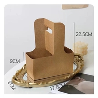 Boîte à fleurs fraîches pour la Saint-Valentin avec porte-gobelet en papier kraft pour thé au lait, boîte cadeau avec finition mate et impression offset