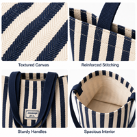 Sac fourre-tout en toile personnalisable élégant, en mélange de coton épais, motif lettres, durable, réutilisable, avec bandoulière en ruban, pour le quotidien, les voyages, ou comme cadeau