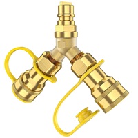 Répartiteur en Y de gaz naturel de 1/2 pouces pour tuyau de propane Raccords d'adaptateur à connexion rapide en té à 2 voies