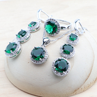 925 argent rond topaze noire ensembles de bijoux mariage cubique Zircon pierres de mariée boucles d'oreilles anneau pendentif collier pour femmes ensemble