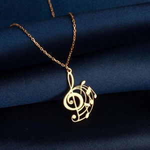 Collar de clave de sol con notas Collar de notación <span class=keywords><strong>musical</strong></span> chapado <span class=keywords><strong>en</strong></span> oro de 18K Regalo para músicos - Product Image 1