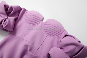 Novance Abiti da <span class=keywords><strong>Donna</strong></span> Nuova Moda Abiti da Sera Sexy Eleganti con Spacco Laterale Taglie Forti Abbigliamento Femminile <span class=keywords><strong>Abito</strong></span> da Cerimonia per Feste Compleanno - Product Image 5